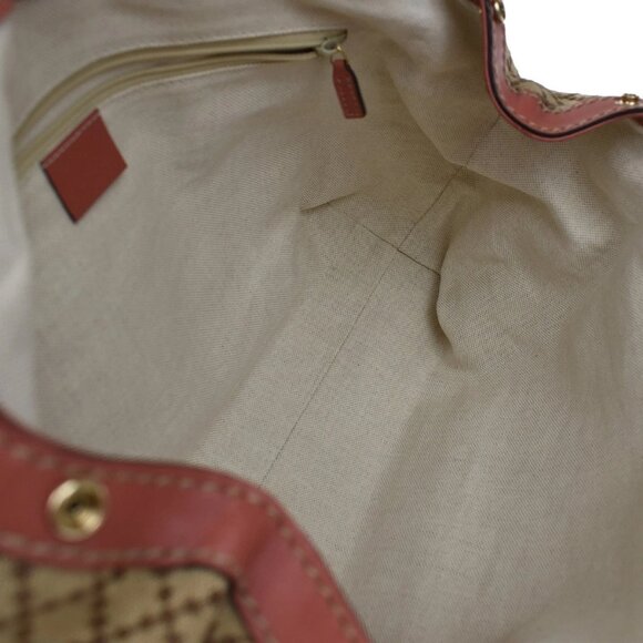 GUCCI Diamante Sukey Shoulder Bag Charm Canvas Leather Brown Pink 84KB255 - Picture 11 of 16